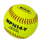 Markwort Softball Leather 14 Poly Core Yellow/Red Stitch