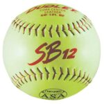 Dudley ASA SB12L Leather Softball Yellow w/Red Stitch 44/375