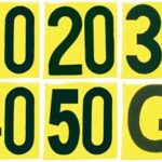 Markwort Football Sideline Markers -  Black on Yellow - 11 Pc Set