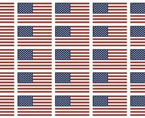 American Flag Helmet Decal Stickers .5x.33 (25 per sheet)
